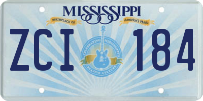 MS license plate ZCI184