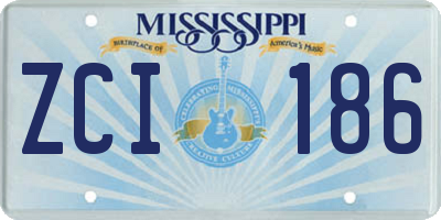 MS license plate ZCI186