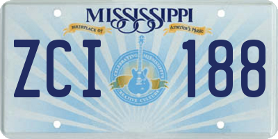 MS license plate ZCI188