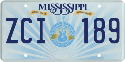 MS license plate ZCI189