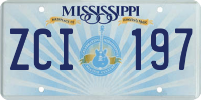 MS license plate ZCI197