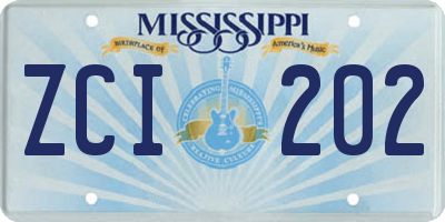 MS license plate ZCI202