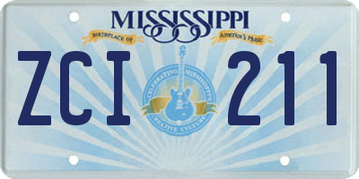 MS license plate ZCI211