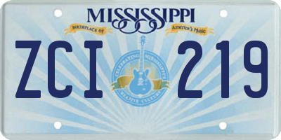 MS license plate ZCI219