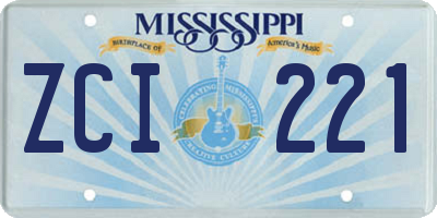 MS license plate ZCI221