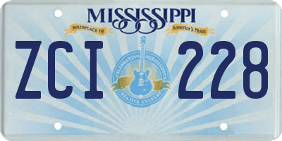 MS license plate ZCI228