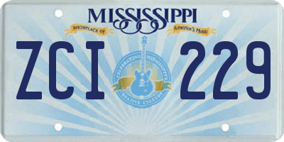 MS license plate ZCI229