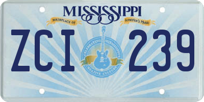 MS license plate ZCI239