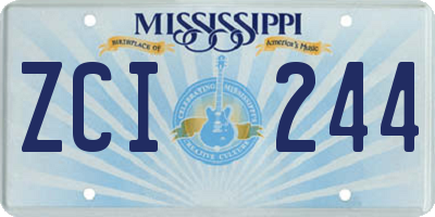 MS license plate ZCI244