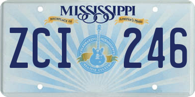MS license plate ZCI246