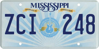 MS license plate ZCI248