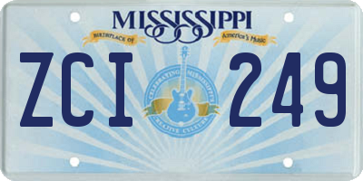 MS license plate ZCI249