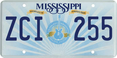 MS license plate ZCI255