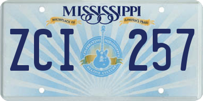 MS license plate ZCI257
