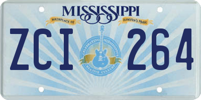 MS license plate ZCI264