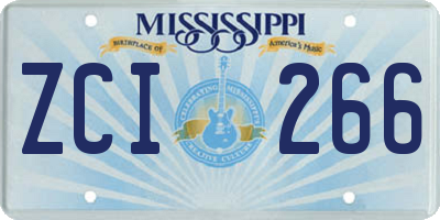 MS license plate ZCI266