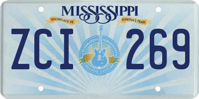 MS license plate ZCI269