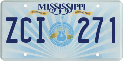 MS license plate ZCI271