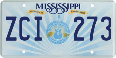 MS license plate ZCI273