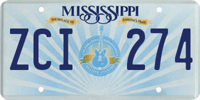 MS license plate ZCI274