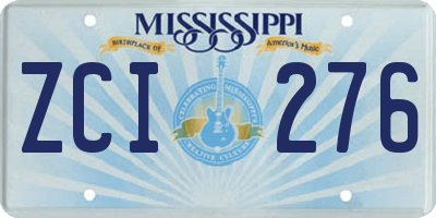 MS license plate ZCI276
