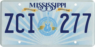 MS license plate ZCI277