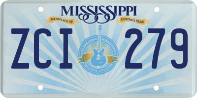 MS license plate ZCI279