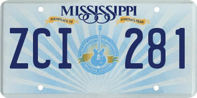 MS license plate ZCI281
