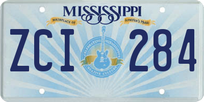 MS license plate ZCI284