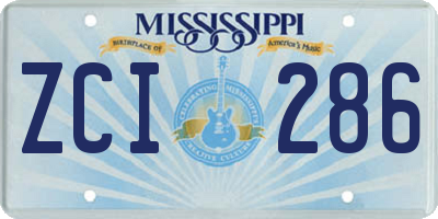 MS license plate ZCI286
