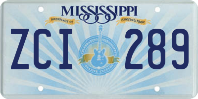 MS license plate ZCI289