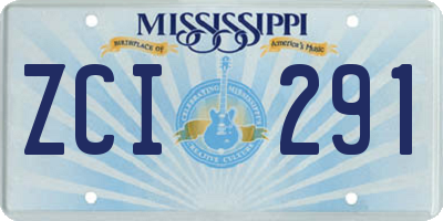 MS license plate ZCI291