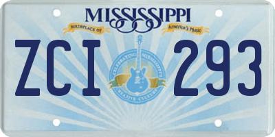 MS license plate ZCI293