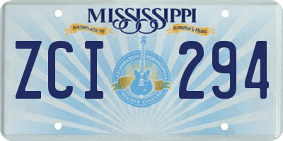 MS license plate ZCI294