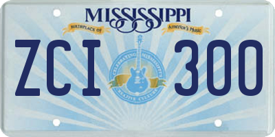 MS license plate ZCI300