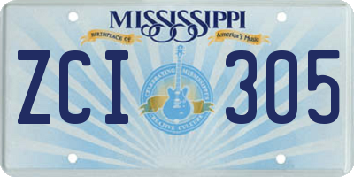 MS license plate ZCI305
