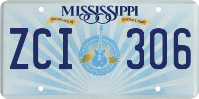 MS license plate ZCI306