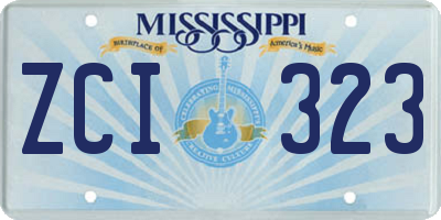MS license plate ZCI323