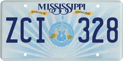 MS license plate ZCI328