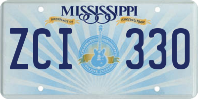 MS license plate ZCI330