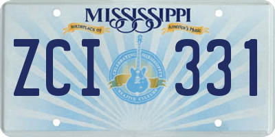 MS license plate ZCI331