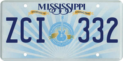 MS license plate ZCI332