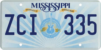 MS license plate ZCI335