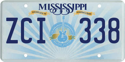 MS license plate ZCI338