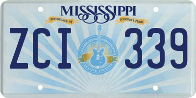 MS license plate ZCI339