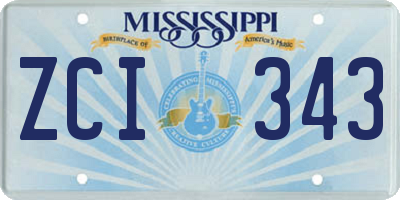 MS license plate ZCI343