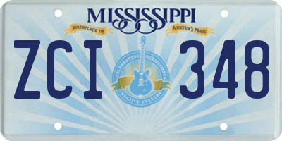 MS license plate ZCI348