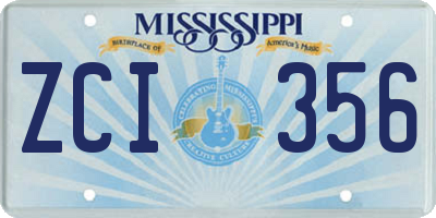 MS license plate ZCI356