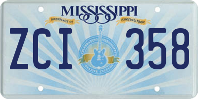 MS license plate ZCI358