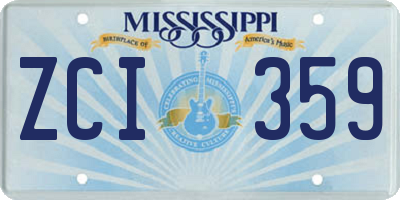 MS license plate ZCI359